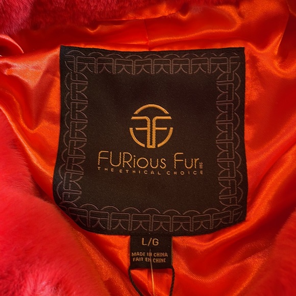 Furious Fur Martha Jacket - Tangerine. (500) - Picture 5 of 5